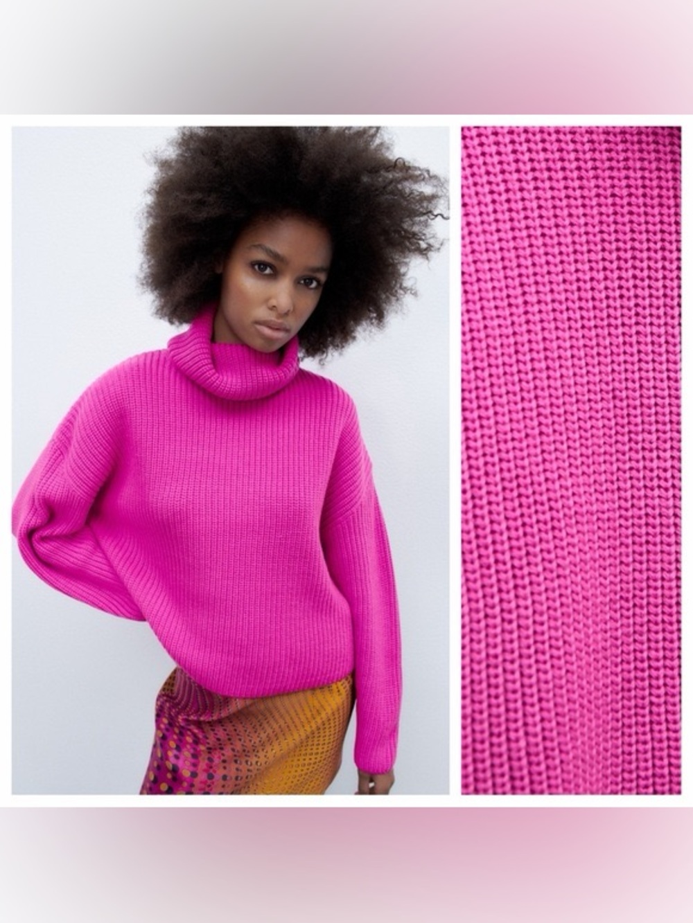 Zara Fuchsia high neck Sweater